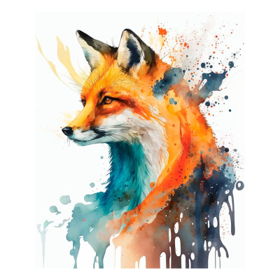 Алмазная мозаика Красавица лиса 30х40 см частичное заполнение Рыжий кот АЛМ-0074 1